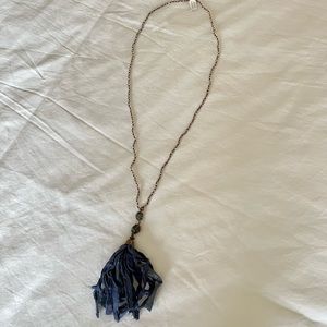 Long Beaded Necklace with Tassel